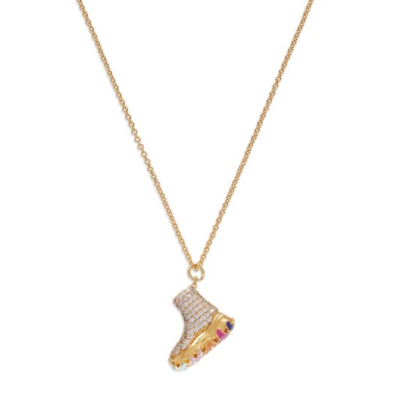 NWT Kurt Geiger London Pavé Crystal Sneaker Charm Necklace & Drop Earrings Set - Picture 6 of 6